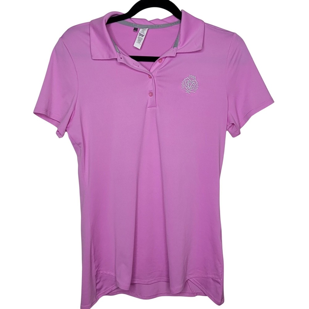 Under Armour Heat Gear Women's Short Sleeve Golf Polo Sz Small Pink Custom Logo